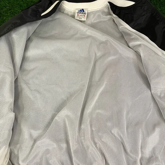 NWT New With Tags Vintage 90s Adidas Black & White Satin Bomber Jacket Mens 2XL - Picture 9 of 16